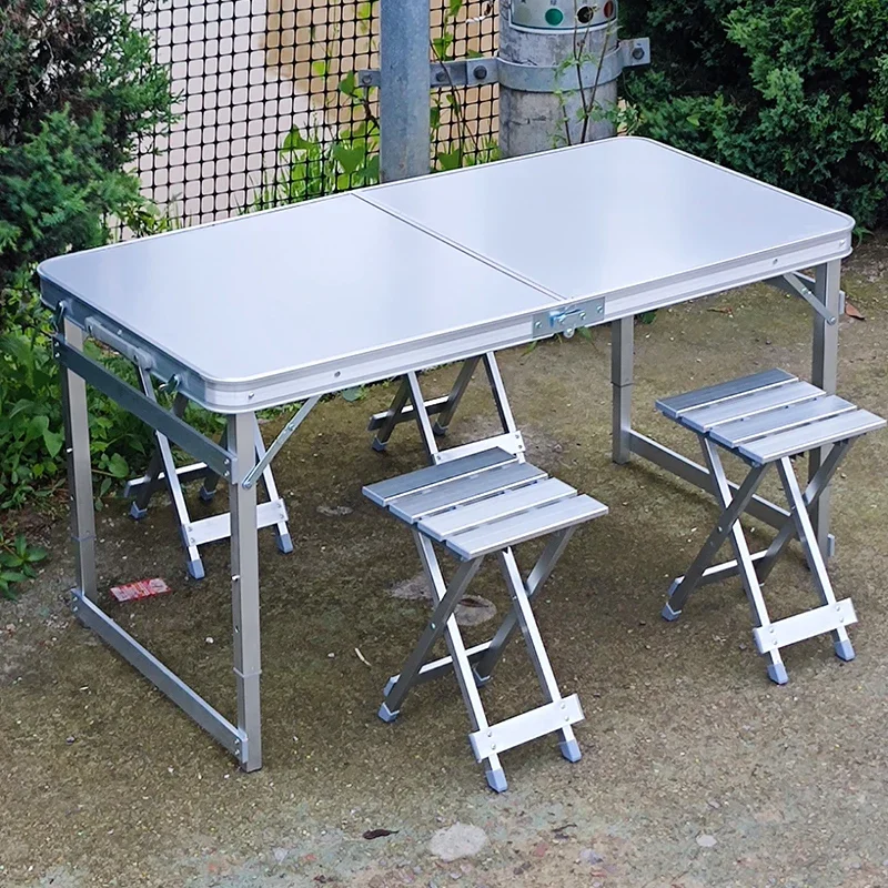 Outdoor folding tables and chairs aluminum alloy simple