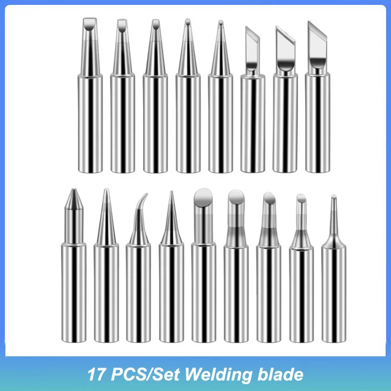

17 PCS/Set Welding blade 936 Welding table pure copper soldering iron tip Lead free soldering iron head