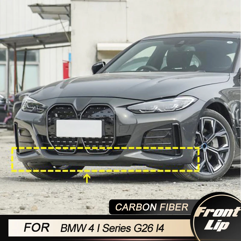 Car Front Bumper Lip Spoiler for BMW 4 Series G26 I4 440i M Sport 4-Door 2021 2022 Front Lip Chin Apron Body Kits Carbon Fiber