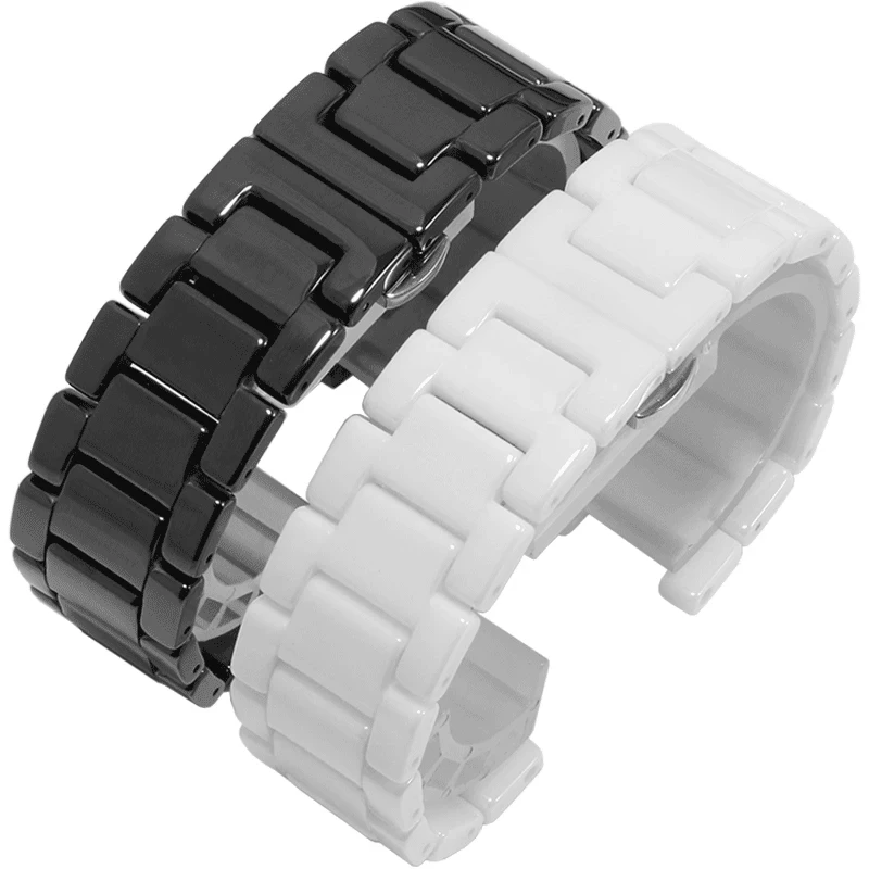 Dedicated Brand Concave Interface Ceramic Watch With Black And White Bracelet Accessories 16/20mm