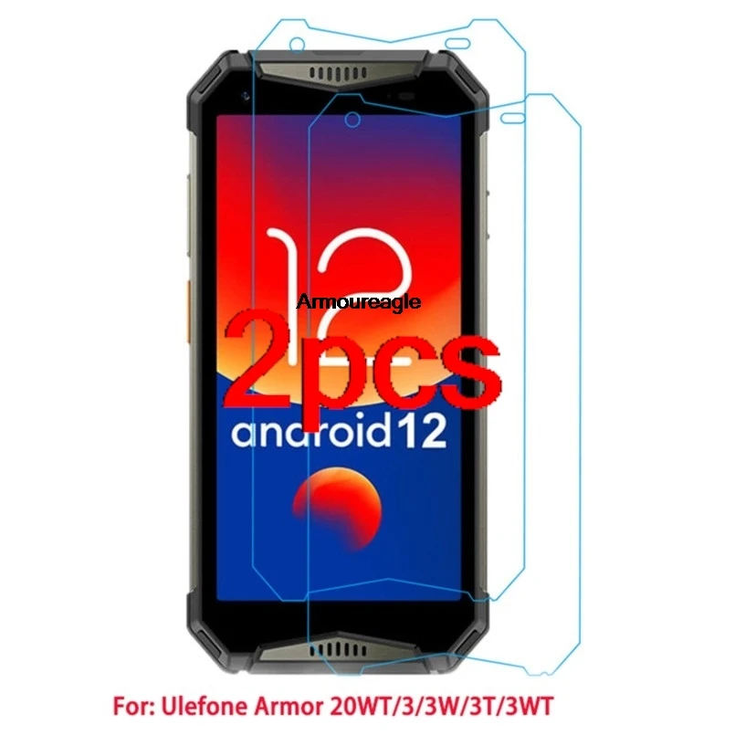 

2PCS Clear Tempered Glass For Ulefone Armor 20WT 3 3W 3T 3WT Screen Protector Anti-Scratch Tempered Glass Front Protective Film