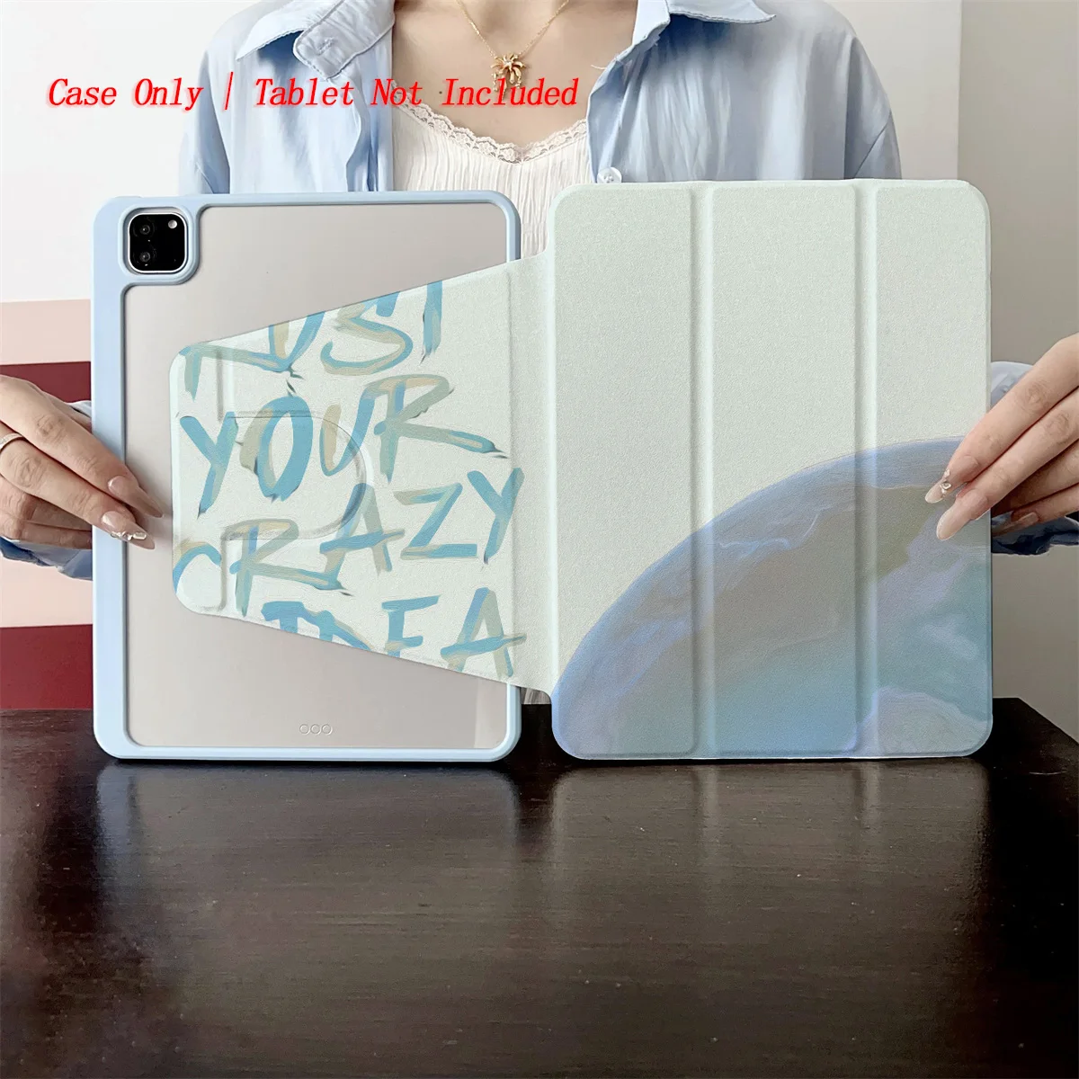 

Trendy Partial Earth & English Font iPad Case For Apple iPad Pro 11/12.9 Air 4/5 Mini 6 10th Gen Cover