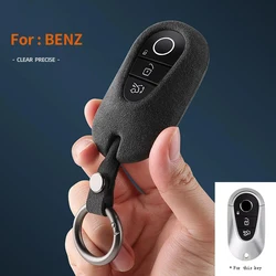 New Suede Leather Car Key Case Cover For Mercedes Benz C S Class W206 W223 S350 C260 C300 S400 S450 S500 Key Protector Shell Fob