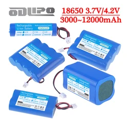 3.7V Lithium Battery Pack 18650 3000mAh 6000mAh 9000mAh 12000mAh for Fishing LED Light Bluetooth Speaker Emergency DIY batteries