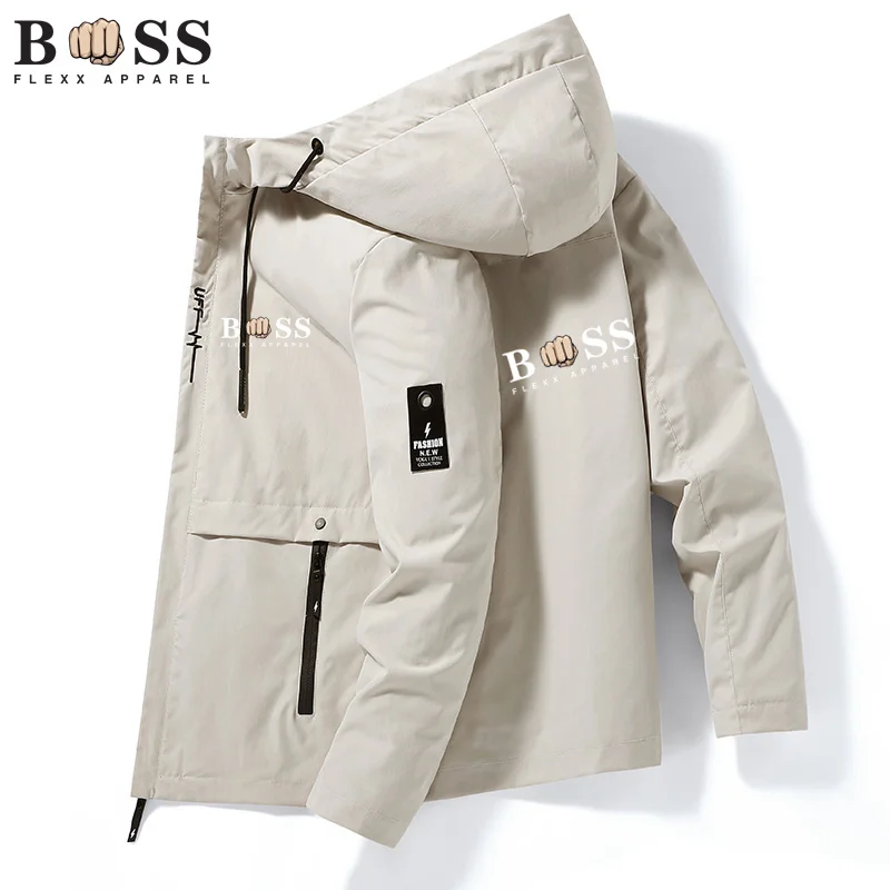 BSS FLEXX APPAREL Jacket 2024 Men's Windbreaker Zip Coat Spring Autumn Casual Work Jacket Fashion Outdoor Adventure Jacket