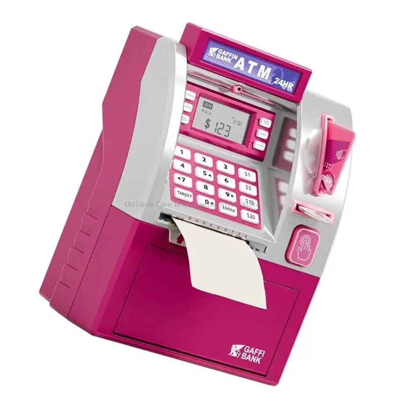 Educatieve geldbesparende container met kaarttoegang Ontwerp en geluidseffecten Geldbeheer Vroeg leren Financiën speelgoed