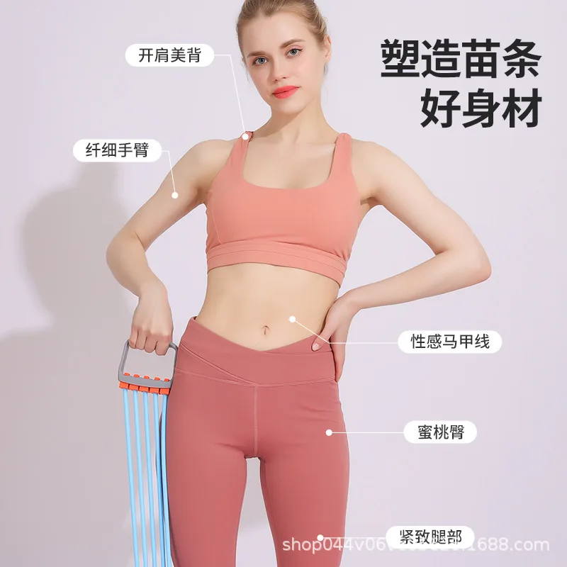 Adjustable Chest Expander 5 Ropes Resistance Exercise System Bands Strength Trainer for Home Gym Muscle Training Exerciser
