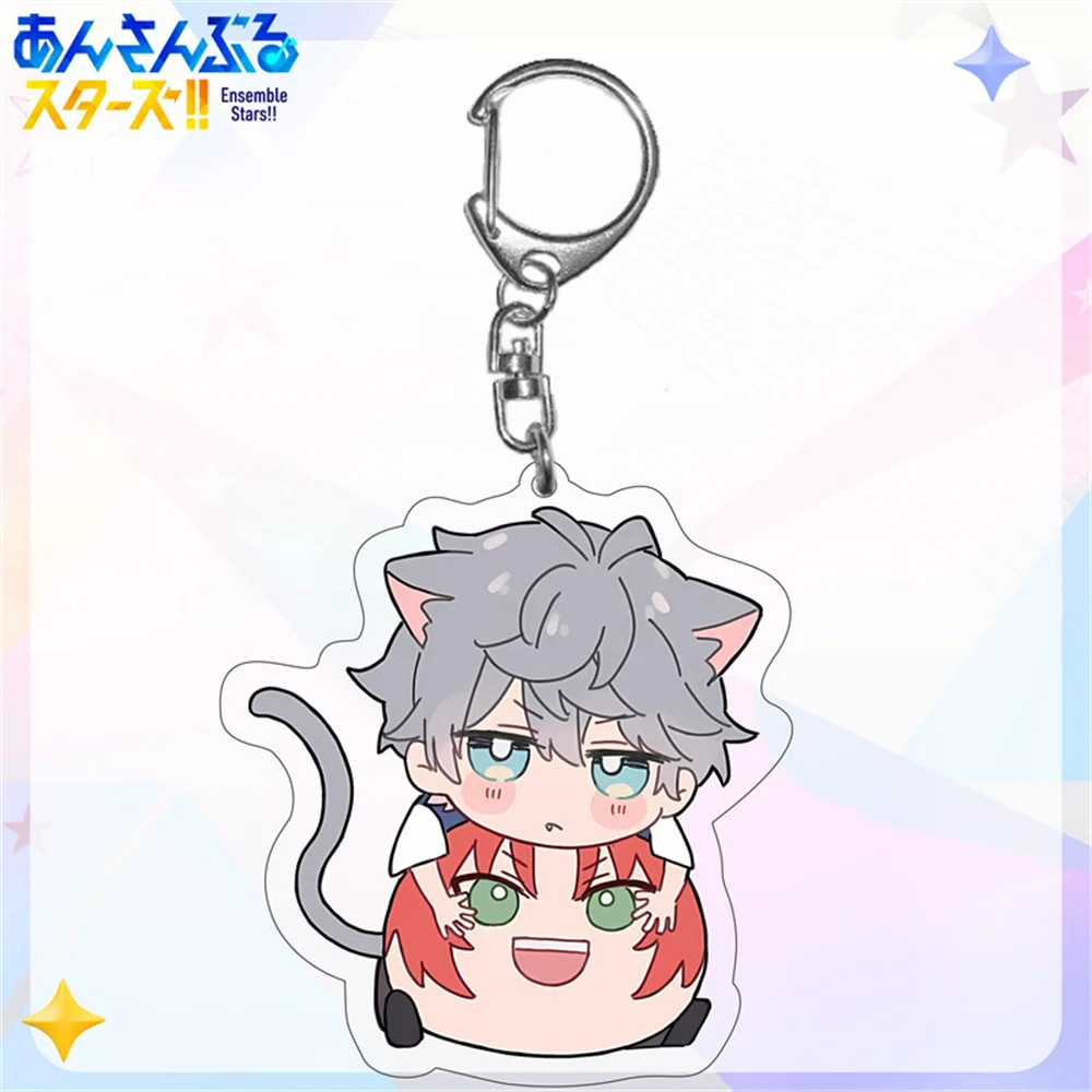 Ensemble Stars 6CM Anime Figures Sakuma Rei Sakuma Ritsu Tori Himemiya Cosplay Acrylic Keychains Kawaii Bag Keyring Fans Gifts