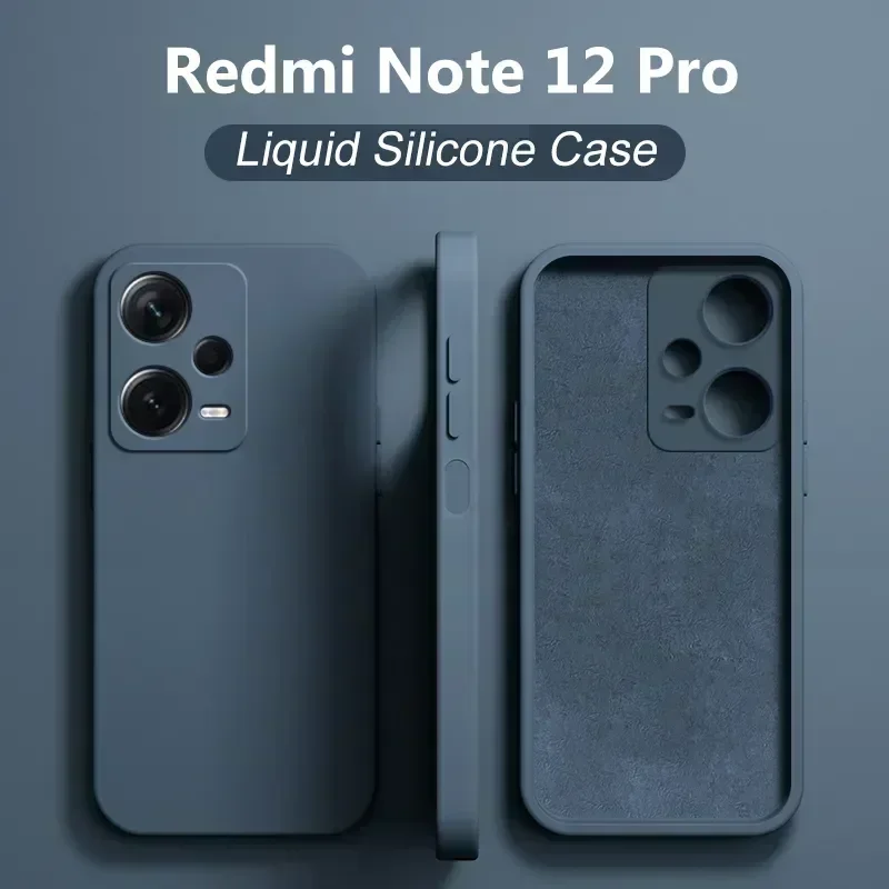 2024 New Square Liquid Silicone Phone Cases For Xiaomi Redmi Note 12 Pro Plus Note12Pro 4G Note12 Pro Soft Cover