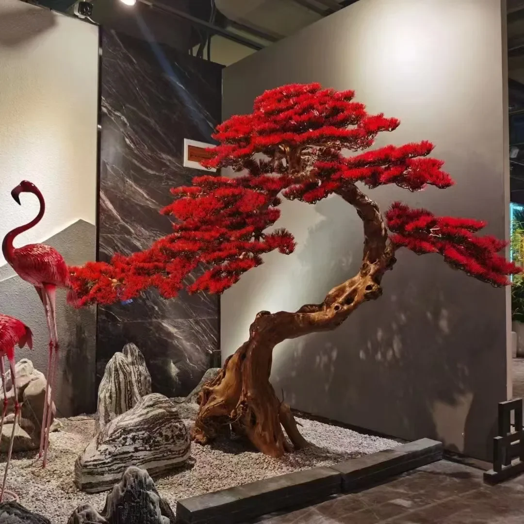 Simulated green plant welcome pine beauty pine red  pine bonsai landscape fake tree landscaping ornament