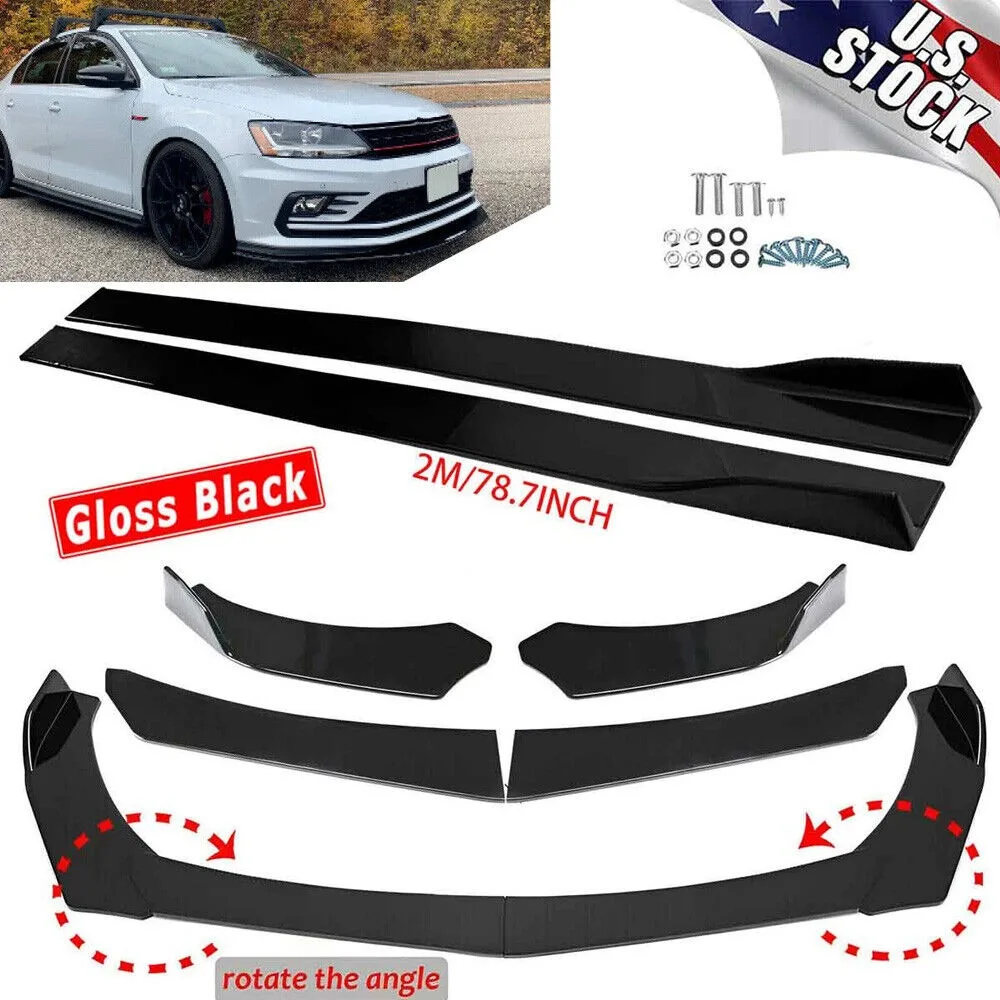 

Front Bumper Lip Spoiler Splitter Kit + 78.7" Side Skirts For Lexus IS250 IS350 United States