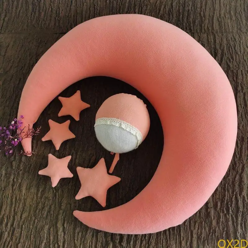 

QX2D младенцы новорожденный фотосъемник Photo Cushion Moon Star Pillow Beanie