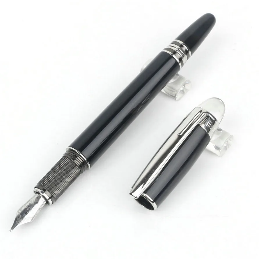 Limited Edition MB Black Resin Chessboard Crystal Star Rollerball Gel Ballpoint Pen Unique Design Office Series Code NDL33966L