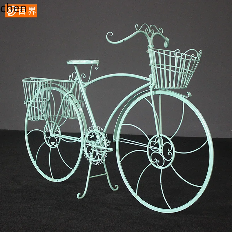 

Ornament Shooting Decoration Large Bicycle Wedding Photography Decoration Iron Art Window Props Flower Arrangement Car Rack