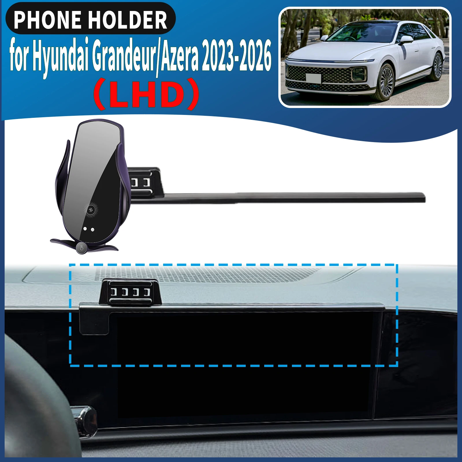 

for Hyundai Grandeur Azera GN7 2023-2026 ​​Car Phone Holder Mount Vehicle-Specific GPS Navigation Easy Installation accessoires