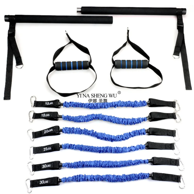 

Multifunctional Adjustable Pilates Rod Elastic Rope Anti-break Cloth Cover Screw Interface Yoga Fitness Rod Combination Set