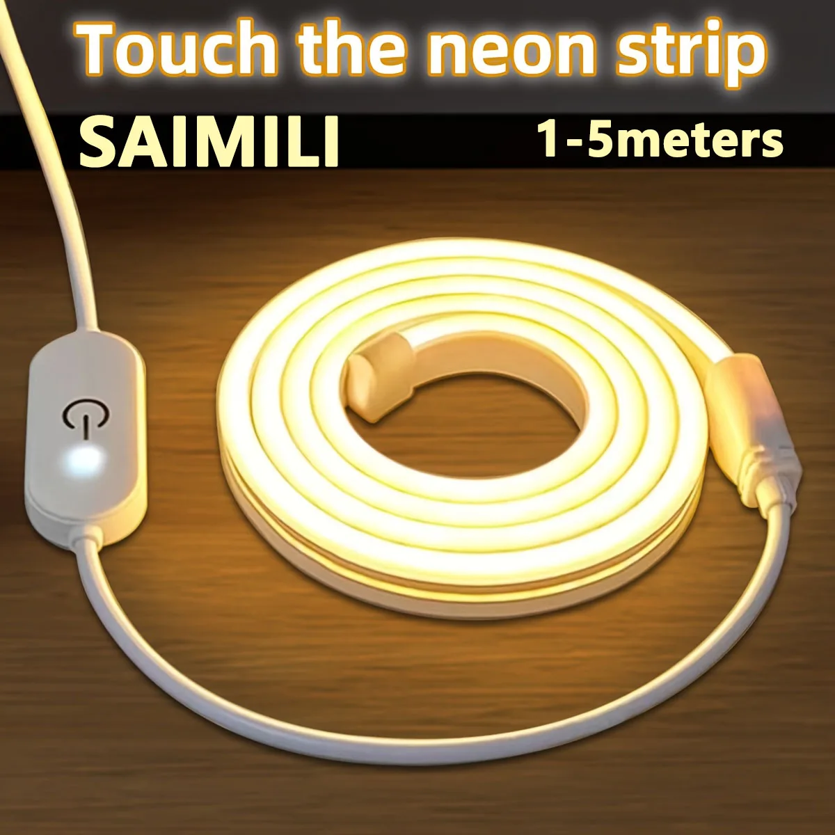 Flexible USB Neon Light with Touch Switch Adjustable Brightness DIY Design Ambient Lighting Neon Light for Wall Room Decoration