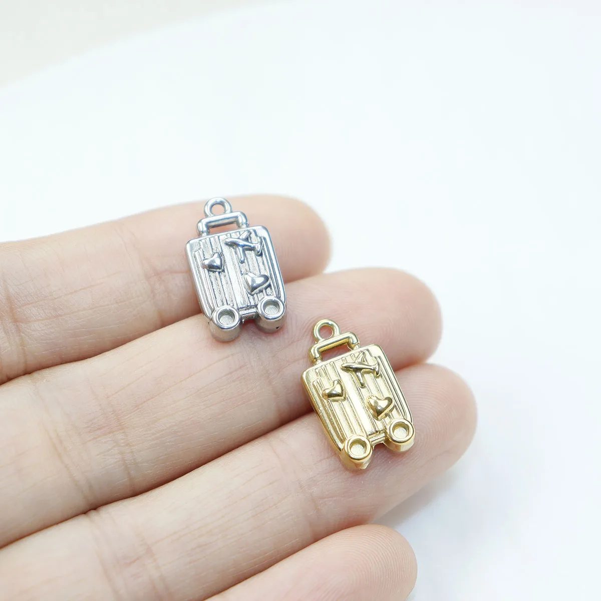 5 قطع يلقي الفولاذ المقاوم للصدأ لطيف الأزياء والمجوهرات التبعي مكونات سحر DIY الحرفية PVD فراغ لوحة للماء مضاد الأرجية #6