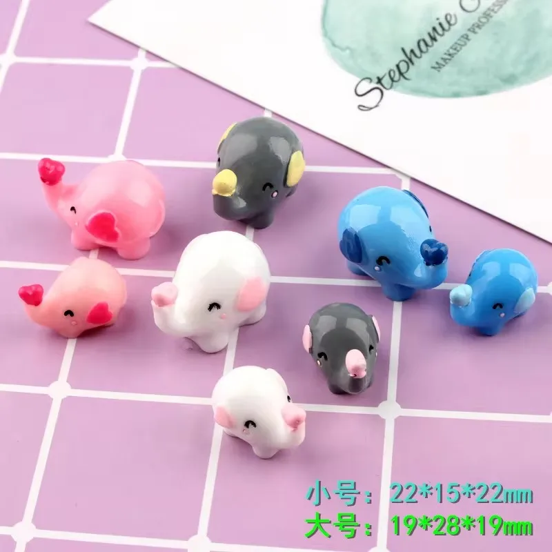 10pcs 3D Elephant Charms Creative Micro Landscape Decoration Diy Key Chain Hanging Material Manufacturers Resin Accessories