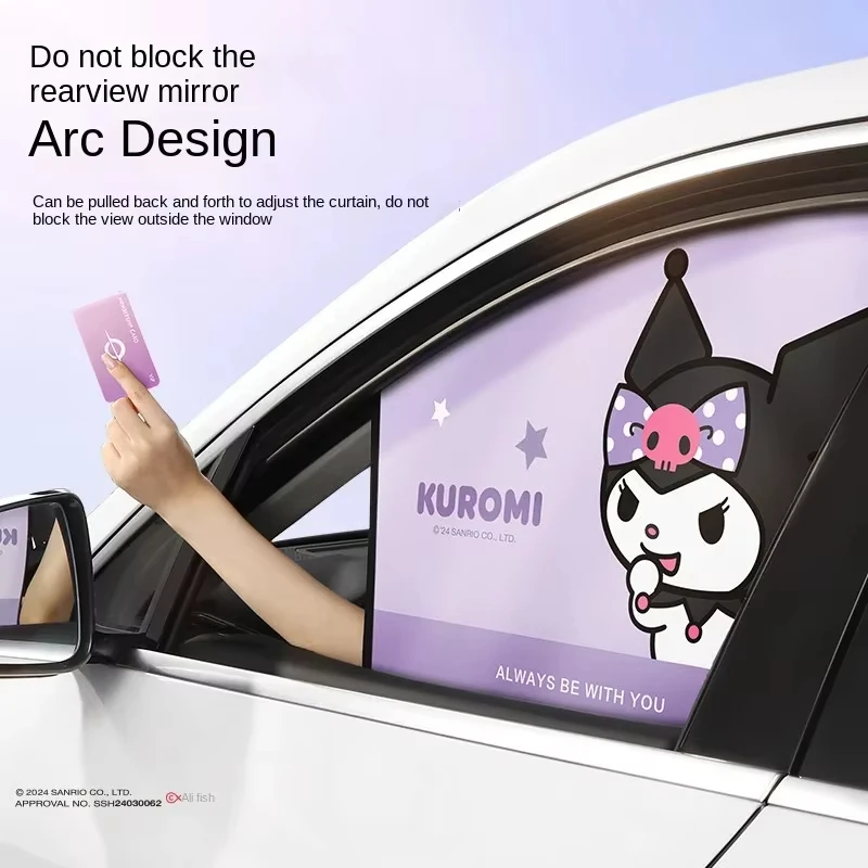 Hello Kitty Car Window Sunshade Sun Protection Heat Insulation Light Blocking Privacy Cartoon Anime Car Accessories Sanrio