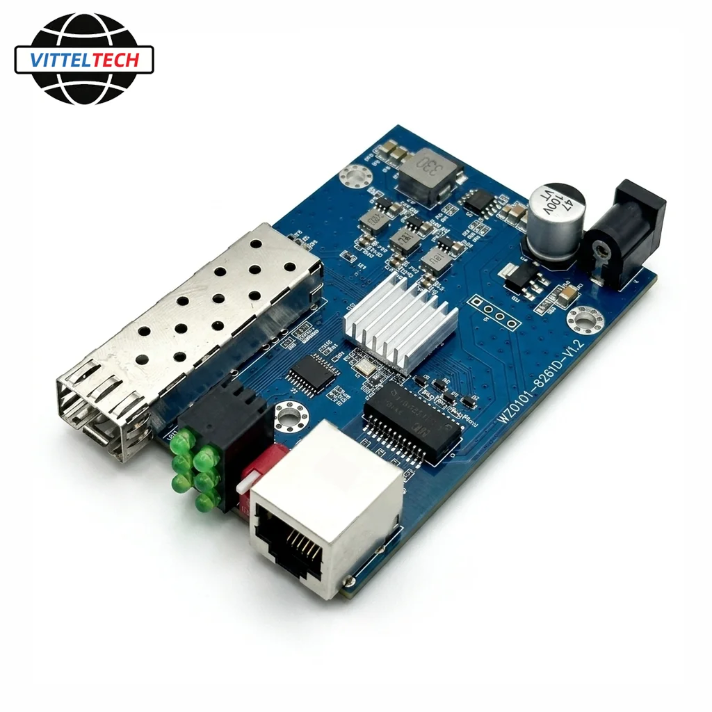 10GBase-T Transceiver 10G Ethernet Fiber Optic Media Converter SFP+ to RJ-45 Port Transceiver PCBA LC Fiber Single Multi-mode