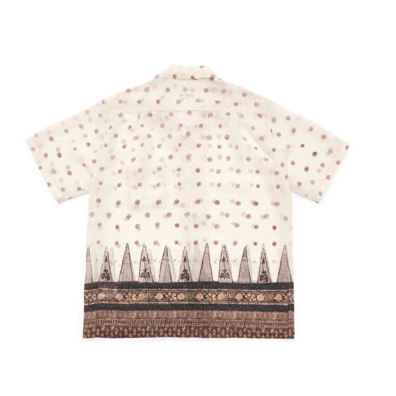 HKSH Spring Summer New Men Tide Japanese Hawaiian Snowflake Print Cuban Collar Short-Sleeve Shirt Chic Ins Vibe Fashion HK23628