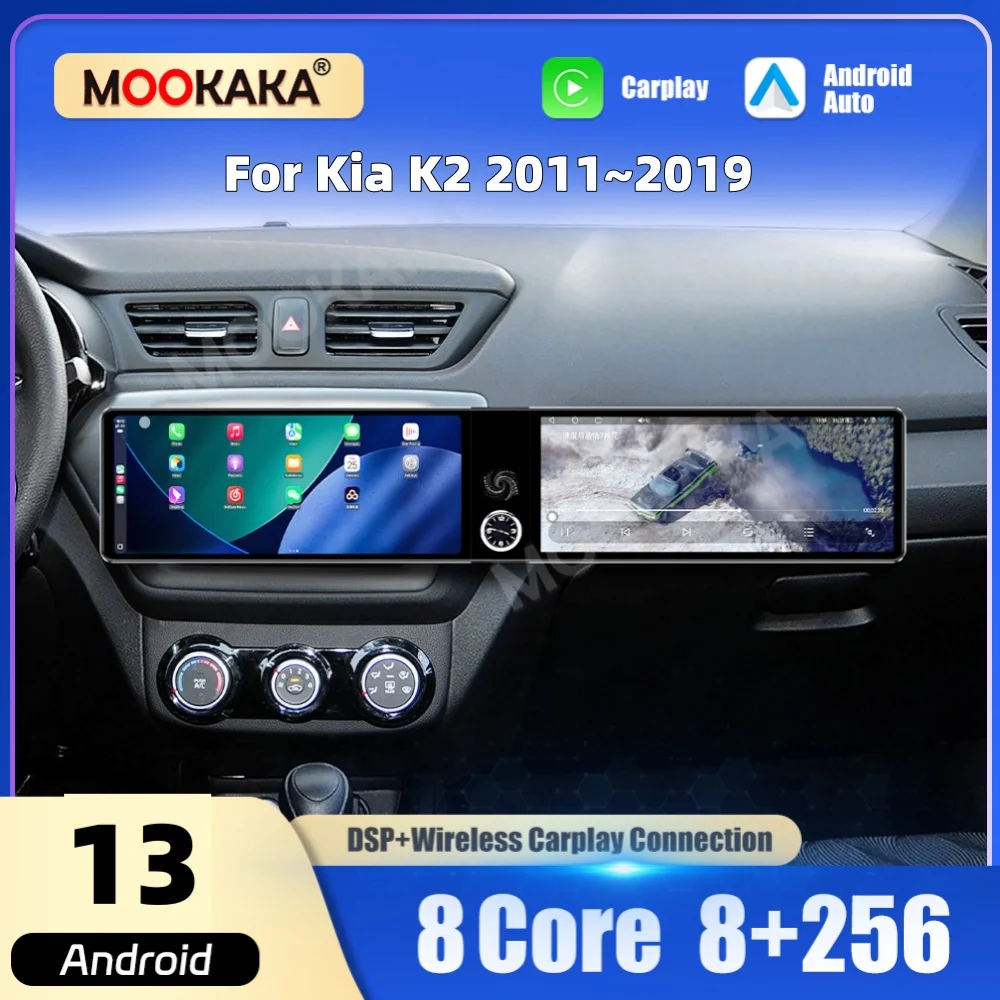 

Двойной 12,3-дюймовый автомобильный мультимедийный плеер с Android-экраном для Kia K2 2011~2019, автомобильное радио, стереосистема, GPS-навигация, CarPlay, автомобильное головное устройство