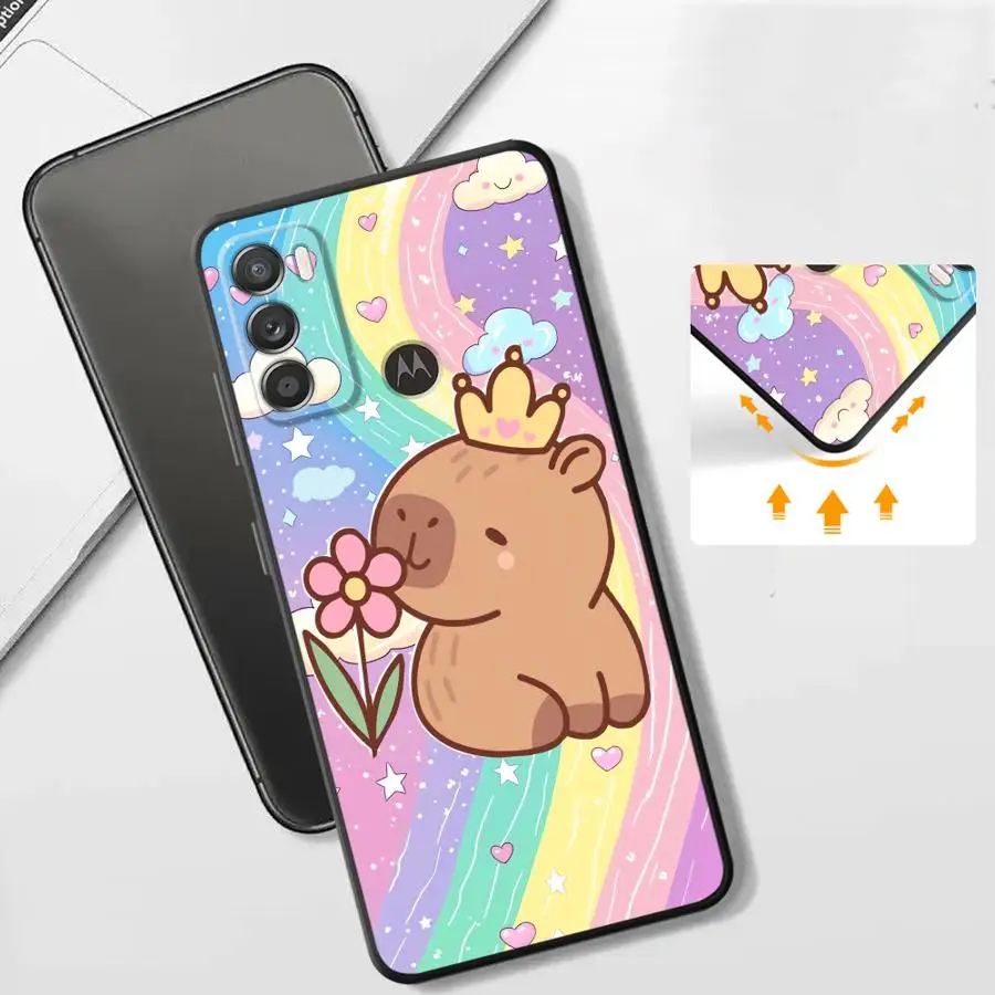 Phone Cover Case for Motorola Moto G50 G53 G30 G71 G60s G51 G73 G32 Edge 20 Pro 30 Lite G52 G22 Edge40 Colorful Capybara (3) view 3