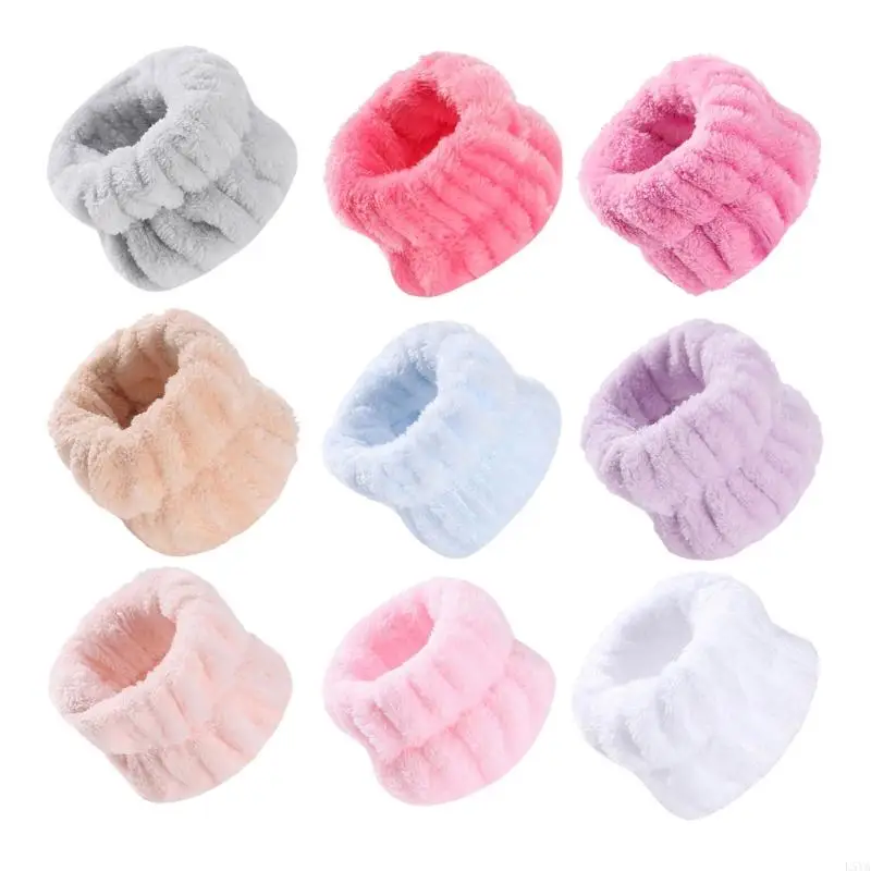 

L5YA 1Piece Soft Wristband Terry Wash Towel Makeup Wristbands Terry Cloth