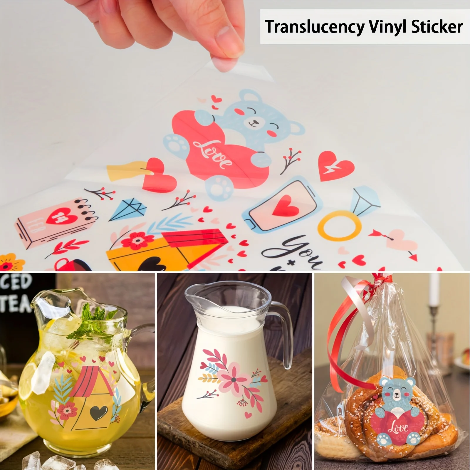 20 Sheets Printable Vinyl Sticker Paper,Translucent A4 (8.3x11.7 Inch) 65% Clear Self-Adhesive Sheets, Waterproof,Dries Quickly