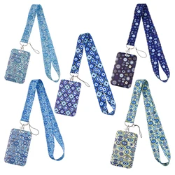 LX941 Blue Evil Eyes Lanyard ID Card Cover Phone Straps USB Badge Holder Neck Strap Cartoon Keychain DIY Hang Rope Accessories