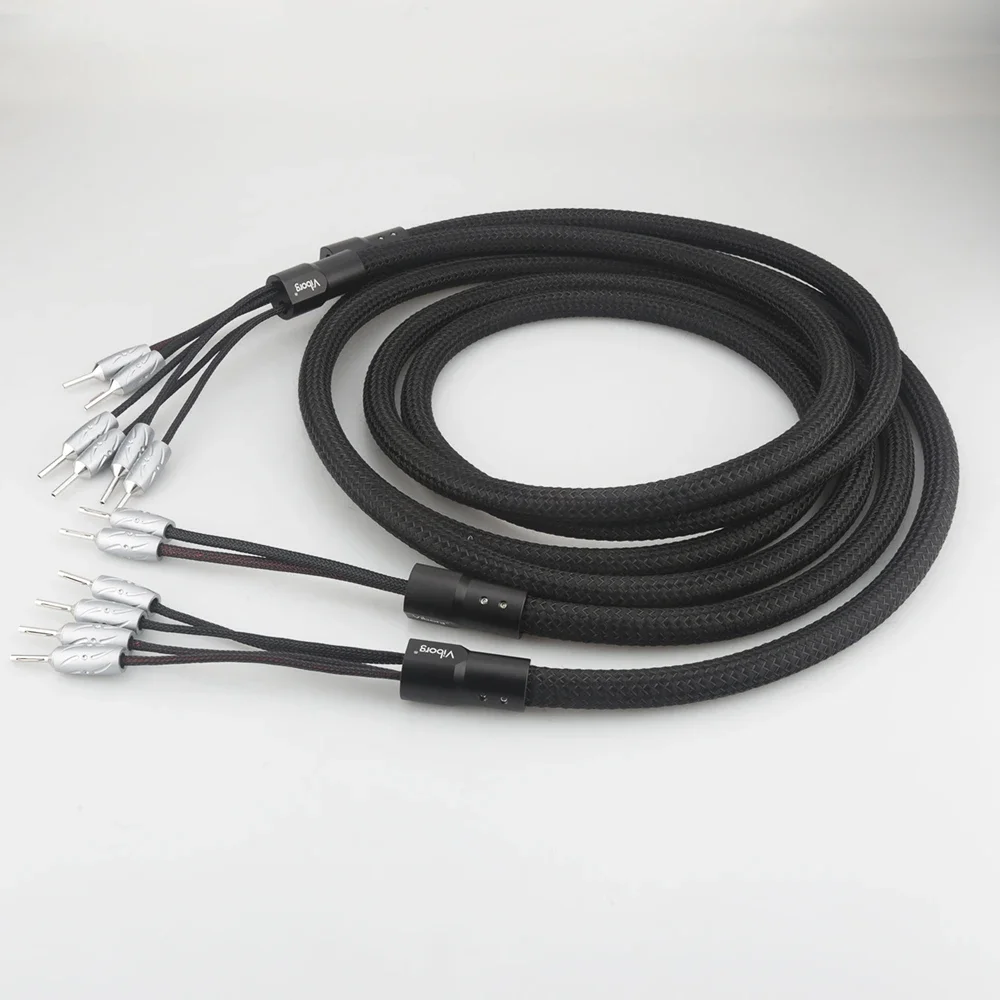 Viborg VS901 High Fidelity สายลําโพง Viborg ทองแดงบริสุทธิ์กล้วยปลั๊ก Biwire สายลําโพงสําหรับ HiFi, โฮมเธียเตอร์