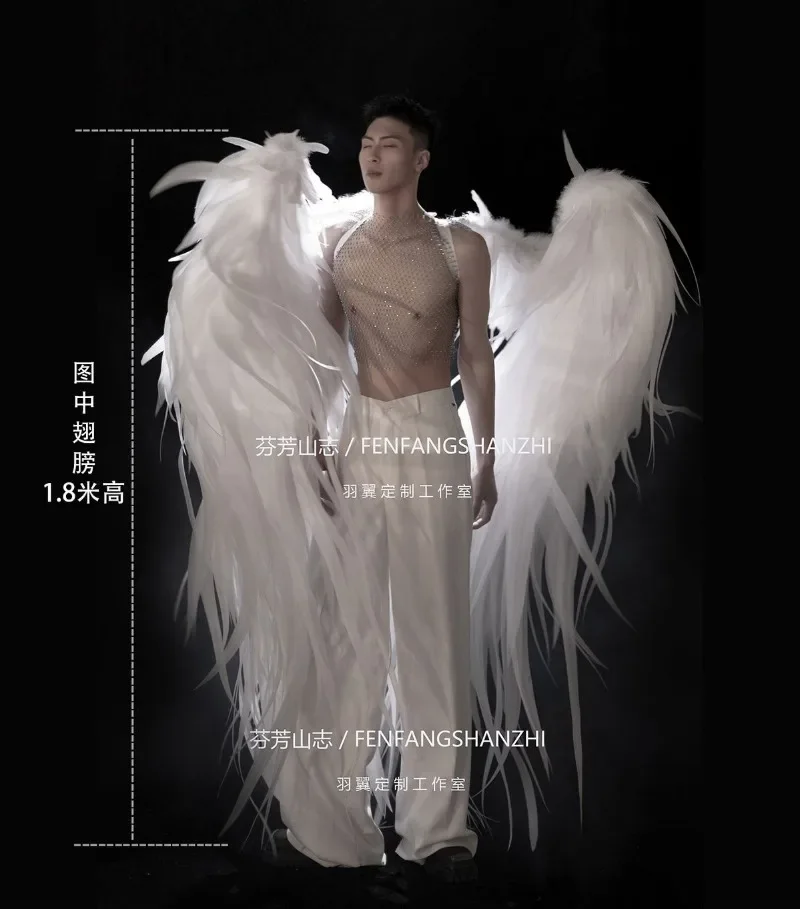 White angel Wings Halloween Model Catwalk Costume Accessories Super Wings Nightclub Stage Performance Props