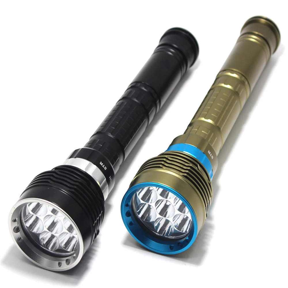 High Power Diving Flashlight T6 L2 Highest Waterproof Rating Professional Diving Light Powered by 26650 Battery With Hand Rope