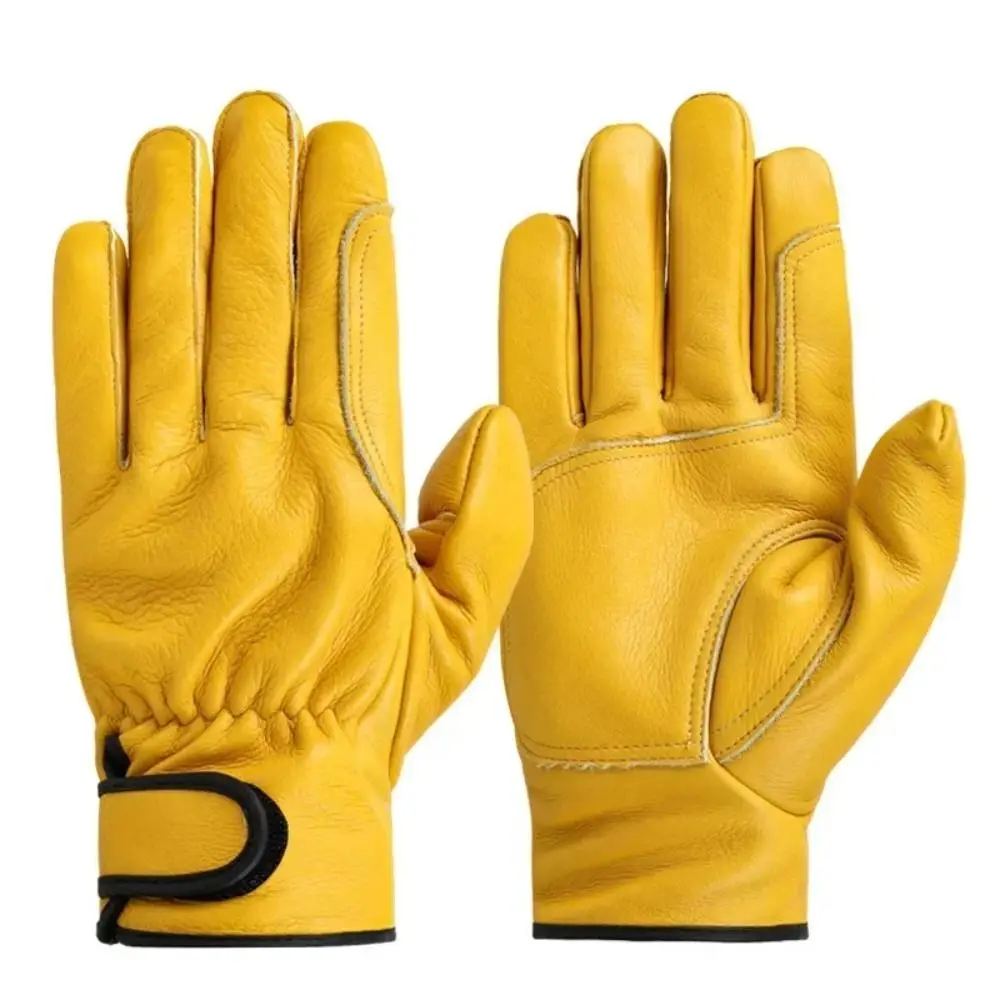 Tough Leather Work Gloves Welding Protection Wear-resistant Gloves Flex Grip Safety Security Gloves Gardening