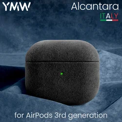 YMW ALCANTARA Case for AirPods 3 Luxury Suede Artificial Leather Cases for AirPods 3rd Generation Wireless Headset Cover