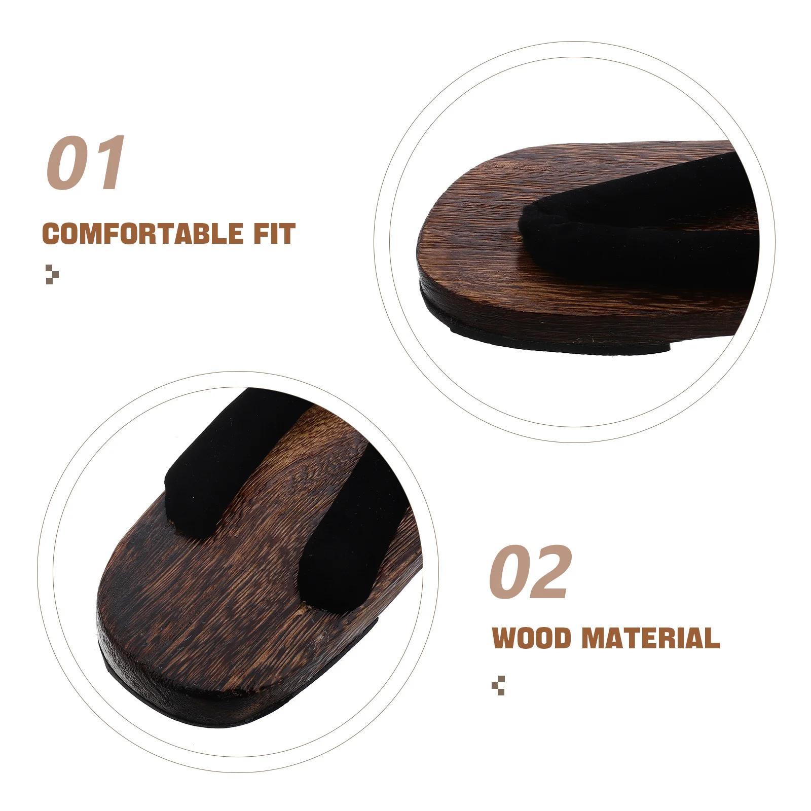 Sandales Geta japonaises en bois à bout rond, 1 paire, pantoufles Kimono traditionnelles pour hommes, vêtements d'intérieur, tenue décontractée de vacances, taille 40