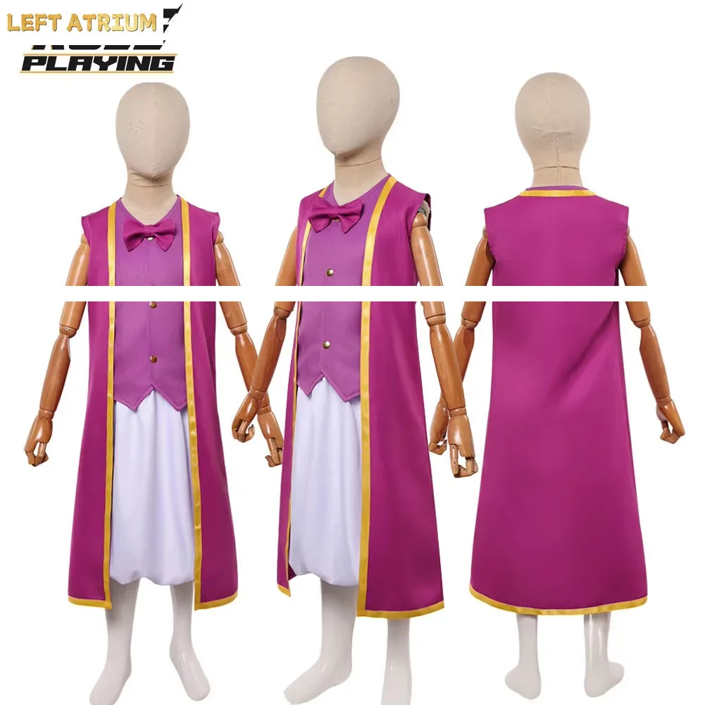 

Bros Cosplay Unisex Purple Top Skirt Coat Costume Cartoon Movie Super Roleplay Clothing for Junior Halloween Carnival Party Suit