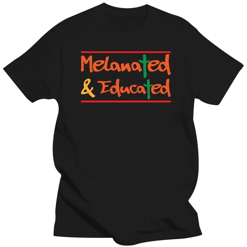 Printed Melanated And Educated Black History Month Men T Shirt 2020 Short-Sleeve Outfit Women T Shirts Hiphop