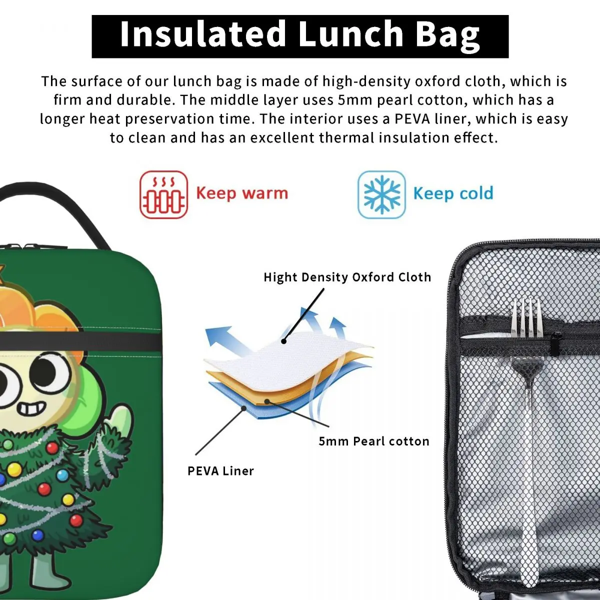 Dandy's World Dandy Dandicus Dancifer أكياس الغداء وجبة عيد الميلاد الحاويات حقيبة حرارية حمل علب الاغذية كلية في الهواء الطلق الرجال النساء