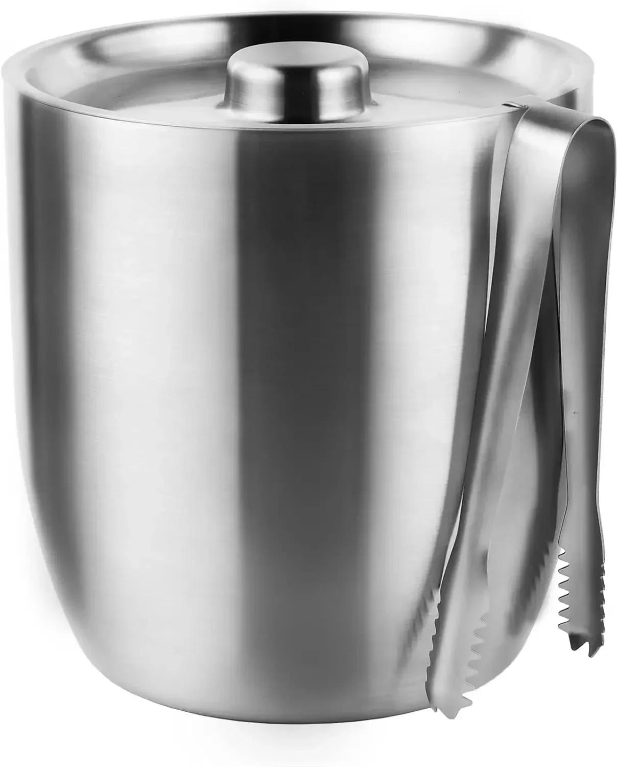 3L Double-Wall Vacuum Insulated Ice Bucket with Lid & Tong Stainless Steel Champagne Buckets for Cocktail Bar, Parties & Outdoor