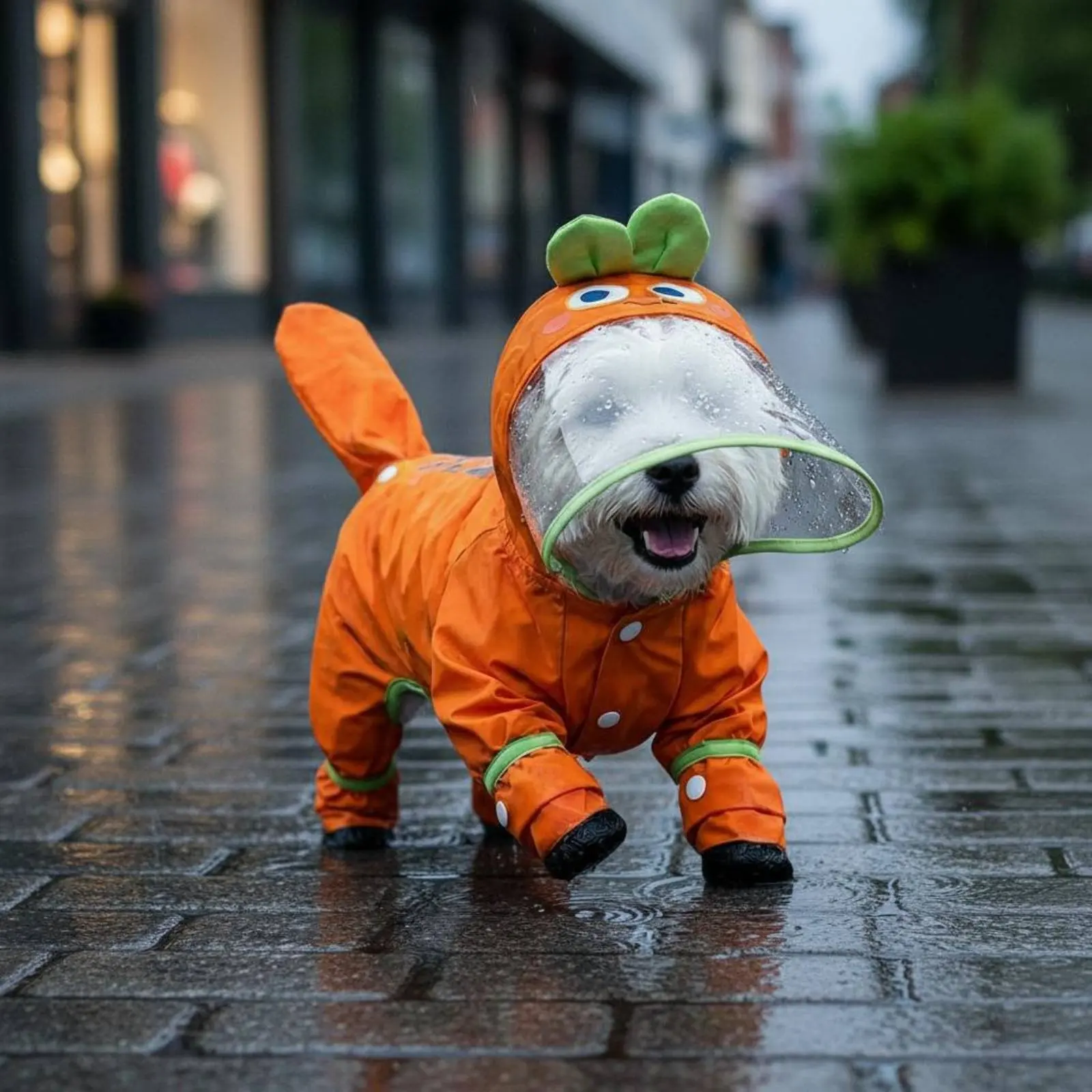 4-Leg Dog Rain Jacket Hooded Four Leg Dog Raincoat Pet Clothing Lightweight Windproof for Small Dogs