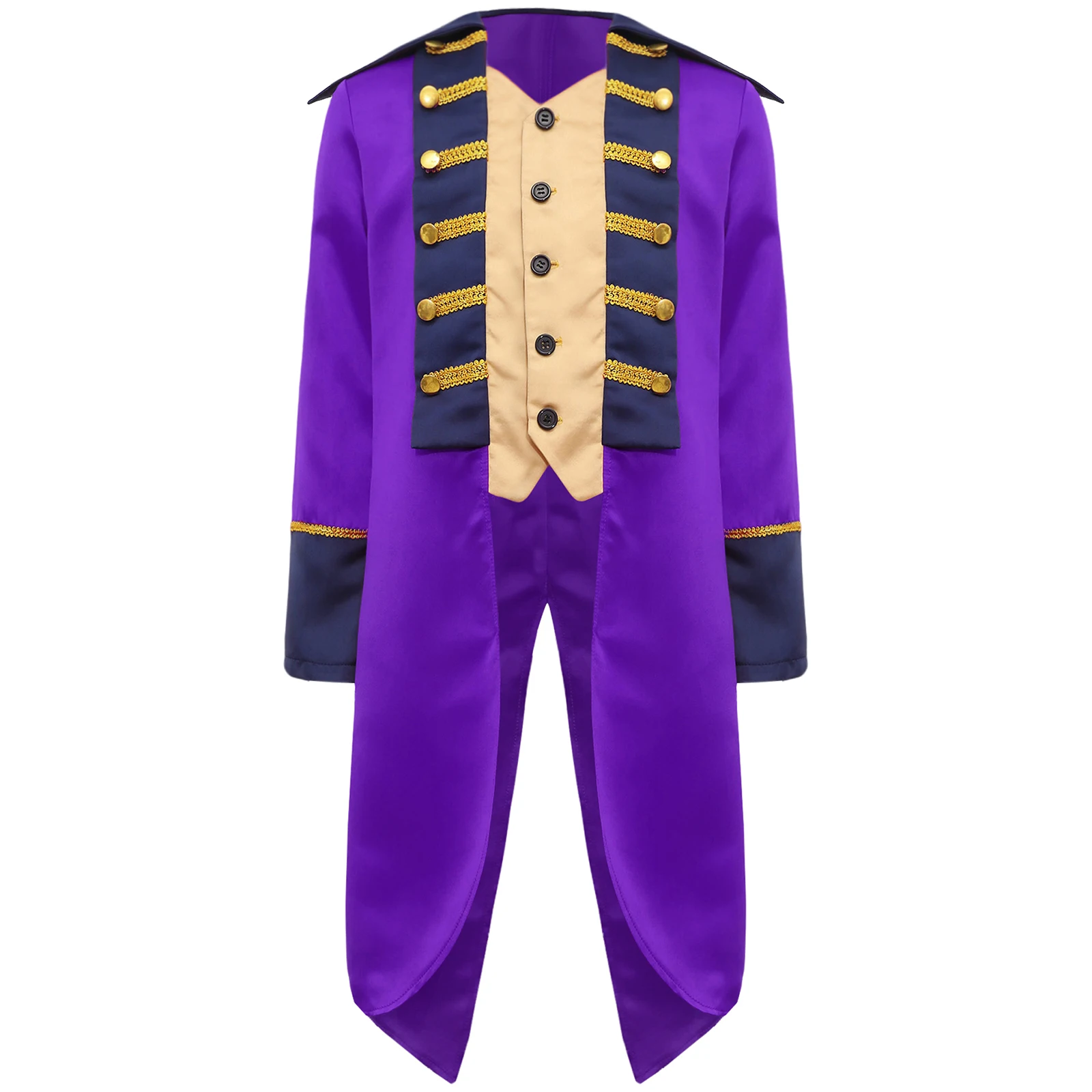 Kinderen Jongens Vintage Slipjas met lange mouwen Middeleeuwse Renaissance Britse Napoleon Prestaties Kostuum Themafeest Cosplay Jas