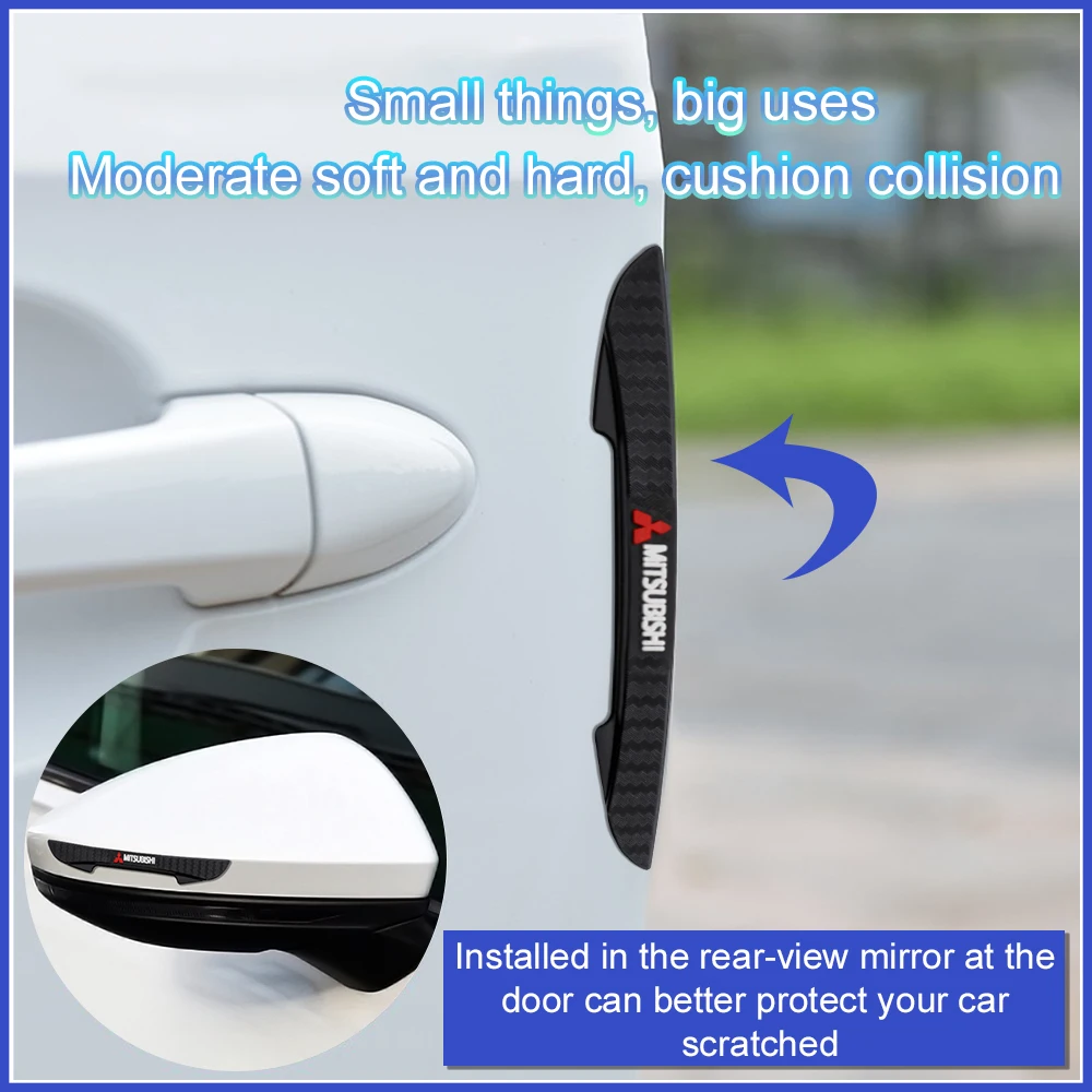 

4Pcs Door Edge Guard Protector Rubber Anti Collision Scratch Bumper Universal Fit for Mitsubishi ASX Xpander Mirage etc Models