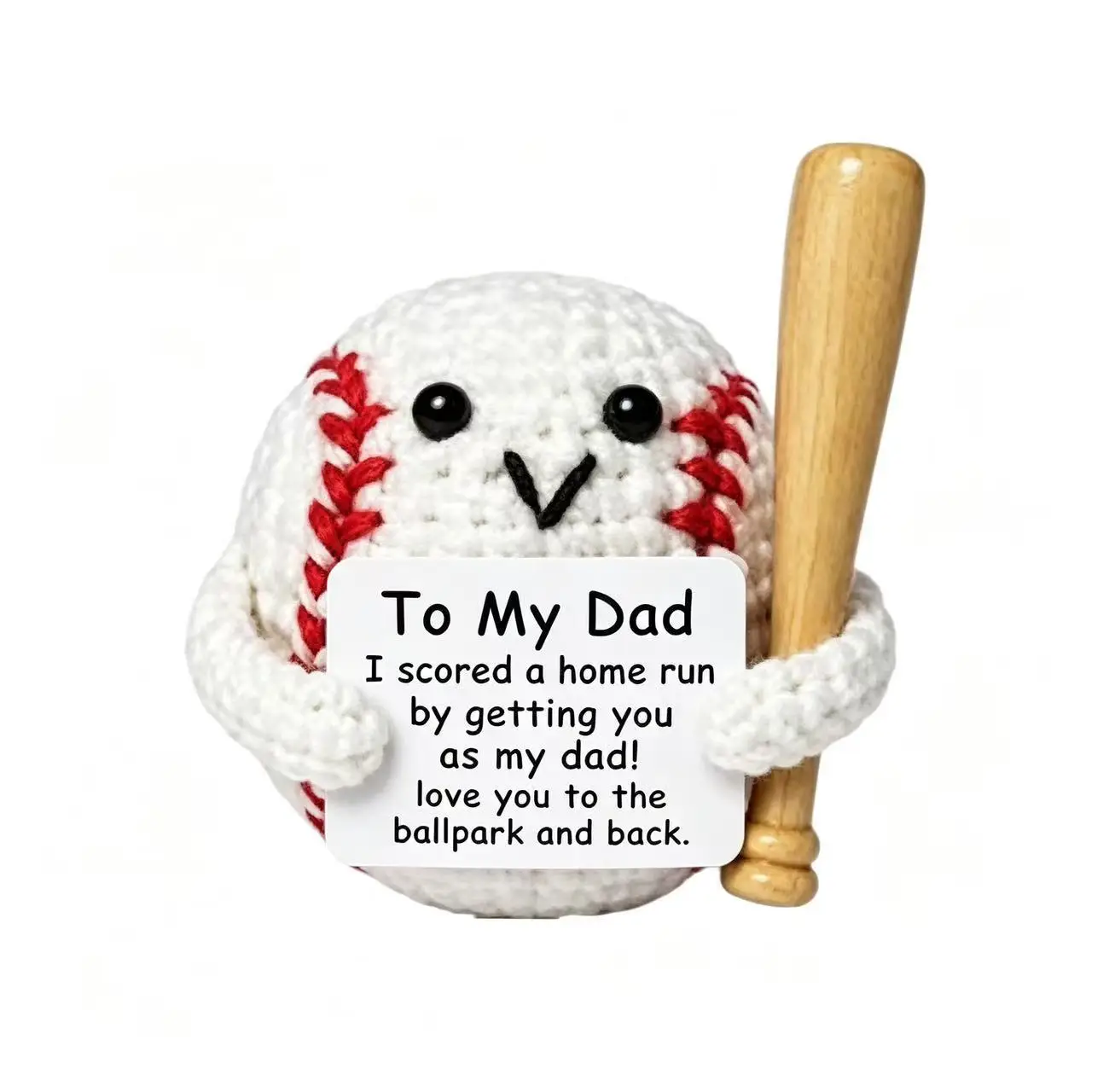 Niedlicher Gehäkelter Positiver Baseball, Emotionale Unterstützung, Gestrickter Ball, Schreibtischdekoration, Geschenk für Freunde – Detail 4