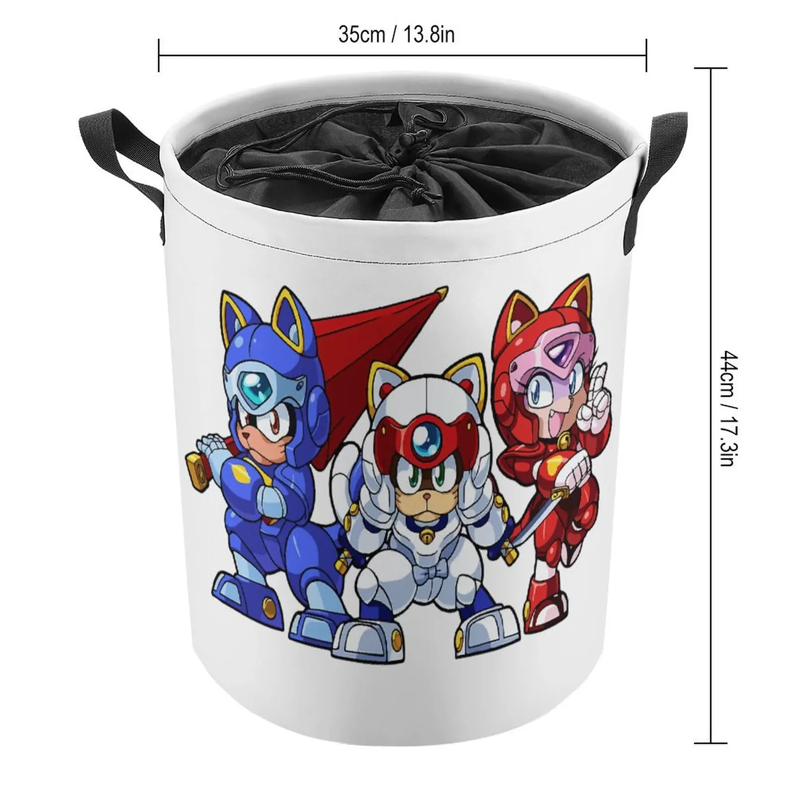 Samurai Pizza Cats Trio for Sale Storage Tank Casual Graphic Laundry Basket Super Soft Can Be Folded Storage of Pet Toys Multifu