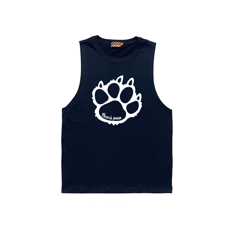 Bear\'s Paw Tank Tops Gym Sleeveless Singlet Men\'s Plus Size Cotton Undershirt Fitness Vest Blue/Navy/White/Light Blue M - 3XL