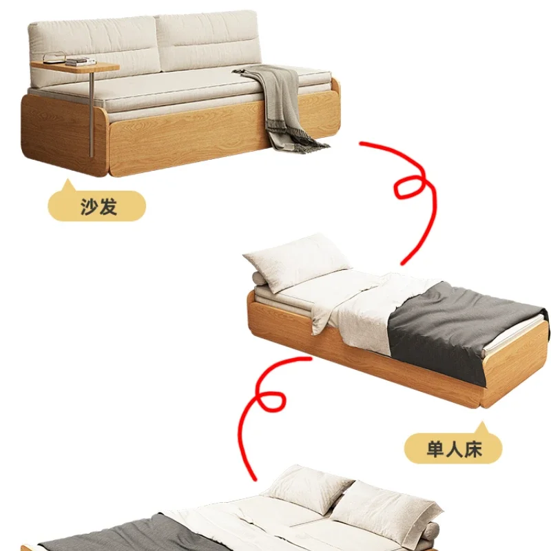 Japanese storage folding stretch sofa bed two-in-one dual-purpose children's bay window bed straight row