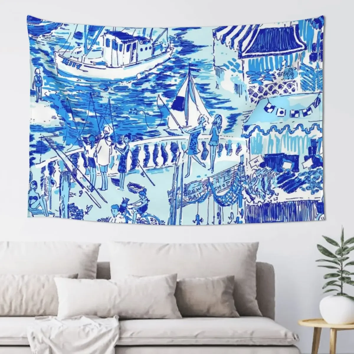 

blue ocean Tapestry Room Decor Cute Wallpaper Bedroom Carpet Wall Tapestry