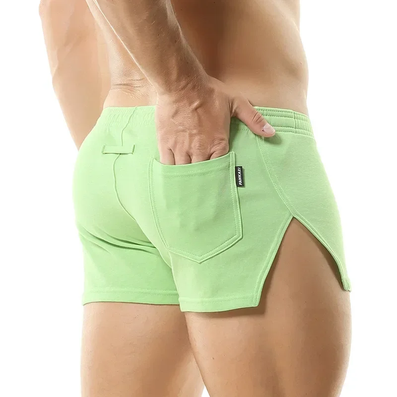شورتات رجالية غير رسمية بلون سادة من القطن قابلة للتنفس سراويل آرو للجري سراويل رياضية للياقة البدنية ملابس الشاطئ شورت صيفي للشاطئ